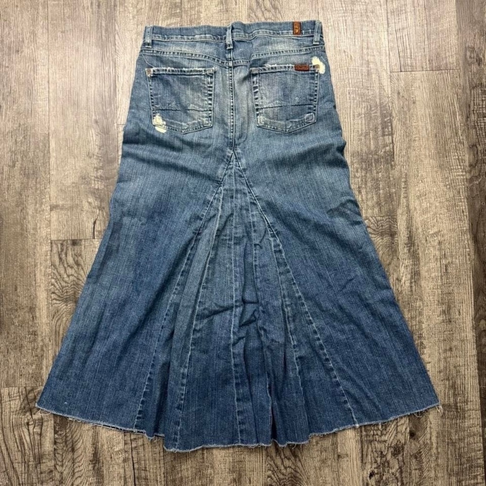 7 For All Mankind Flared Maxi Skirt Sz 29 - Picture 2 of 8